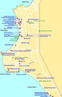 Карта отелей Паттайи