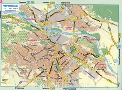 Карта автомобильная города Черновцы