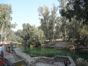 На Святой реке Иордан, где был крещён Иисус Христос.