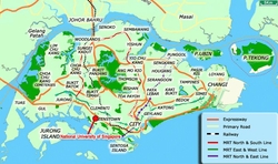 Карта Сингапура с дорогами