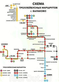 Карта Балаково с маршрутами