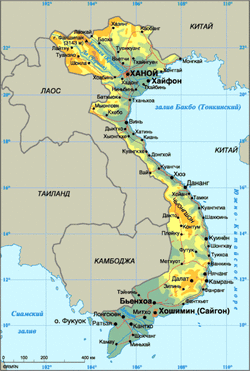Карта Вьетнама на русском
