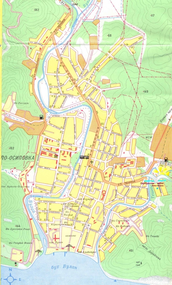 Карта Архипо-Осиповки. Карта Архипо-Осиповки с улицами
