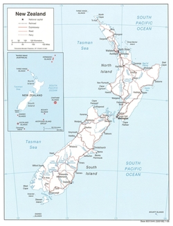 Карта Новой Зеландии