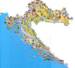 Карта Хорватии с достопримечательностями
