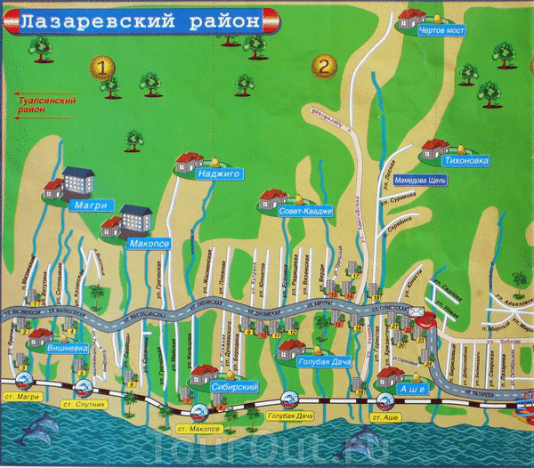 Карта Лазаревского района. Карта Лазаревского района