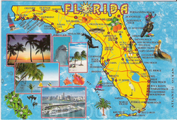 Достопримечательности Флориды на карте