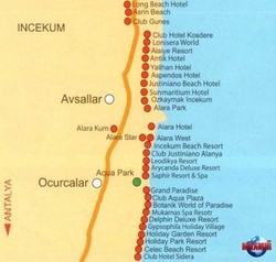 Карта отелей Авсаллара