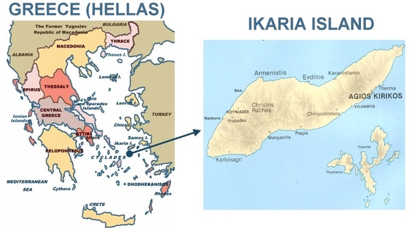Икария на карте. Икария на карте Греции