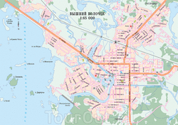 Карта Вышнего Волочка с улицами