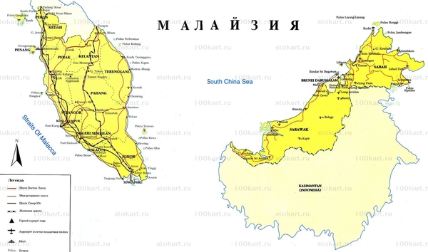 Карта Малайзии. Подробная карта Малайзии