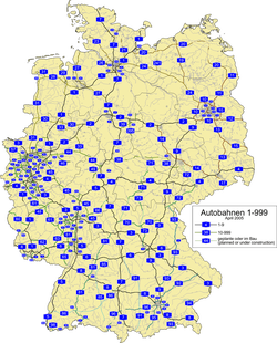 Карта Германии с автобанами