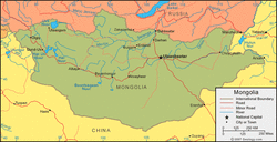 Карта Монголии с дорогами