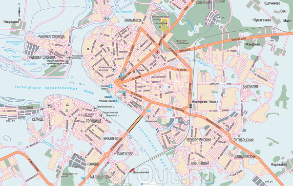 Карта Костромы. Подробная карта Костромы