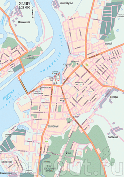 Карта Углича с улицами