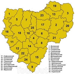 Карта Смоленской области по районам