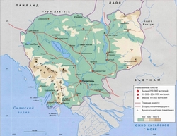 Карта Камбоджи на русском