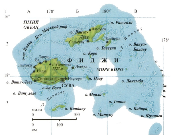 Карта Фиджи | Фиджи на карте мира онлайн