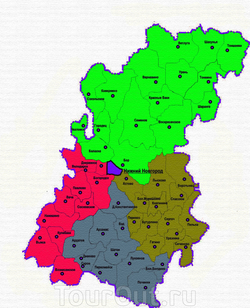 Карта Нижегородской области по районам