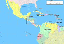 Никарагуа на карте