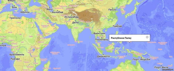 Палау на карте. Палау на карте мира