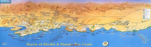 Карта побережья Шарм эль Шейха. Интерактивная карта побережья Шарм эль Шейха