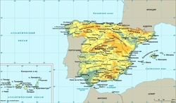 Карта Испании на русском