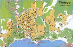 Карта Гурзуфа с улицами
