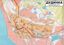 Карта Дудинки с улицами