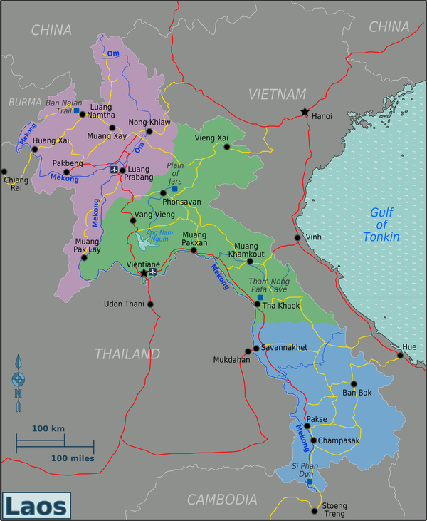 Карта Лаоса. Подробная карта Лаоса