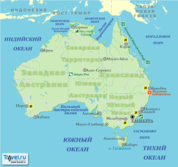 Карта Австралии со штатами