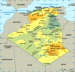 Карта Алжира на русском