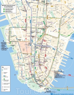 Карта Манхеттена в Нью-Йорке
