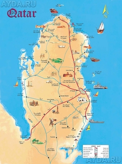 Карта Катара с достопримечательностями