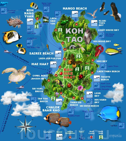 Карта Ко Тао для туристов