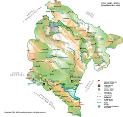 Карта Черногории с курортами