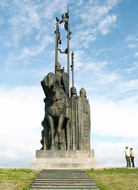 Па­мятник дружинам Александра Невского на г. Соколиха