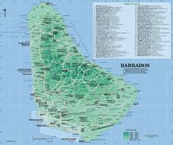 Карта Барбадоса с городами