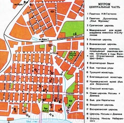 Карта центральной части города Мурома