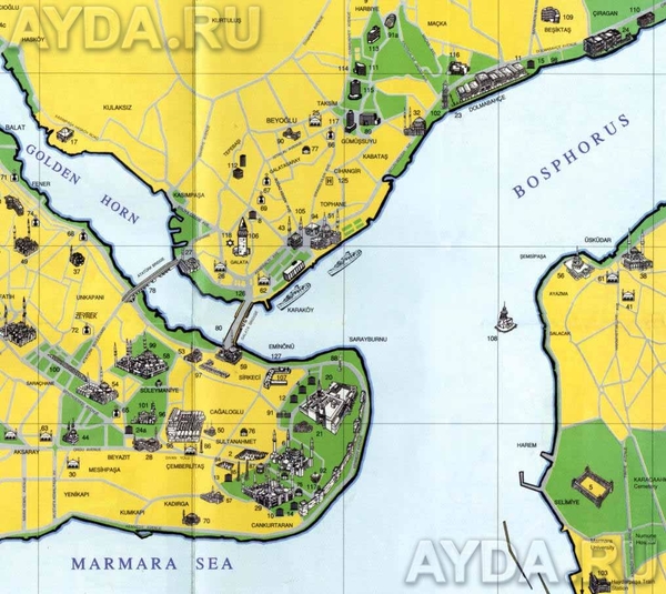 Карта города Стамбул. Интерактивная карта города Стамбул