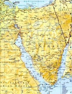 Карта Синайского полуострова
