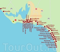 Карта Ларнаки с отелями