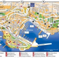 Карта Монако с достопримечательностями