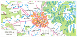 Карта окрестностей Вологды