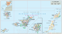 Карта Канарских островов с аэропортами