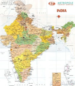 Карта Индии с достопримечательностями