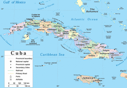 Карта Кубы с провинциями
