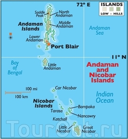Карта Андаманских и Никобарских островов