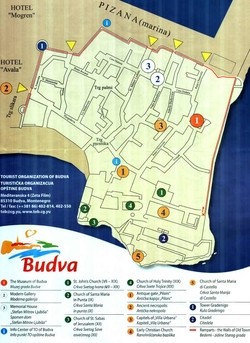 Карта Будвы