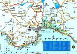 Карта побережья Анталии